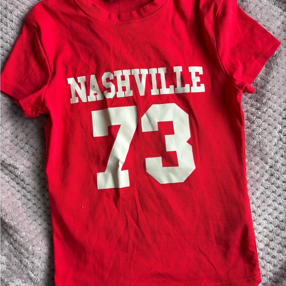 Red Kids T-Shirt with Nashville Print
